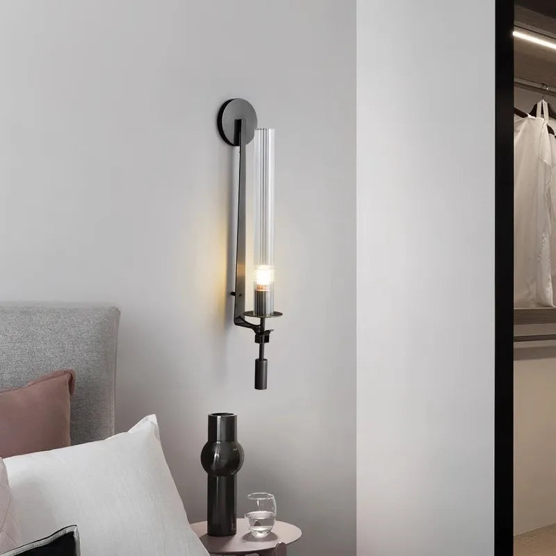 Aplique de pared de vidrio dorado Decorbites™: Iluminación moderna americana nórdica retro vintage para la decoración del hogar
