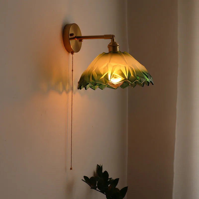 Copper Glass Wall Sconce Japanese Style Bathroom
