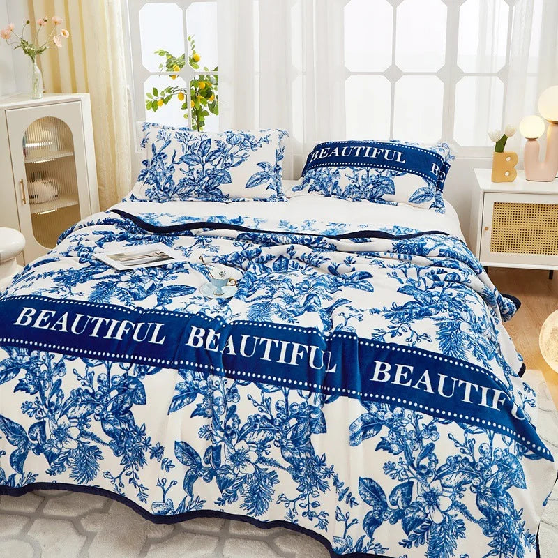 Manta de franela afelpada DecorBites™ - Funda de sofá y sábana para cama Queen doble, ideal para todas las estaciones