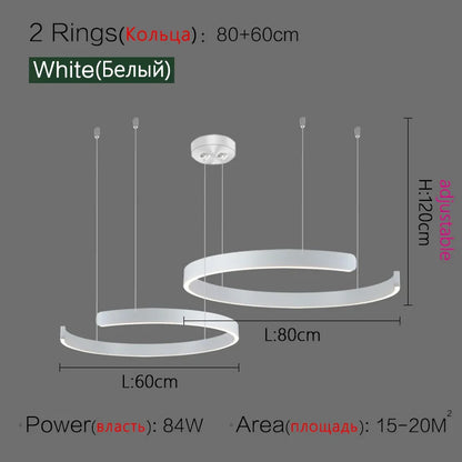 DecorBites™ LED Ring Chandelier for Home Decor - Modern Nordic Style Lighting
