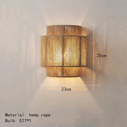 DecorBites™ Hemp Rope Wall Lights: Creative E27 Bulb Sconce for Bedroom, Foyer, Hotel Atmosphere
