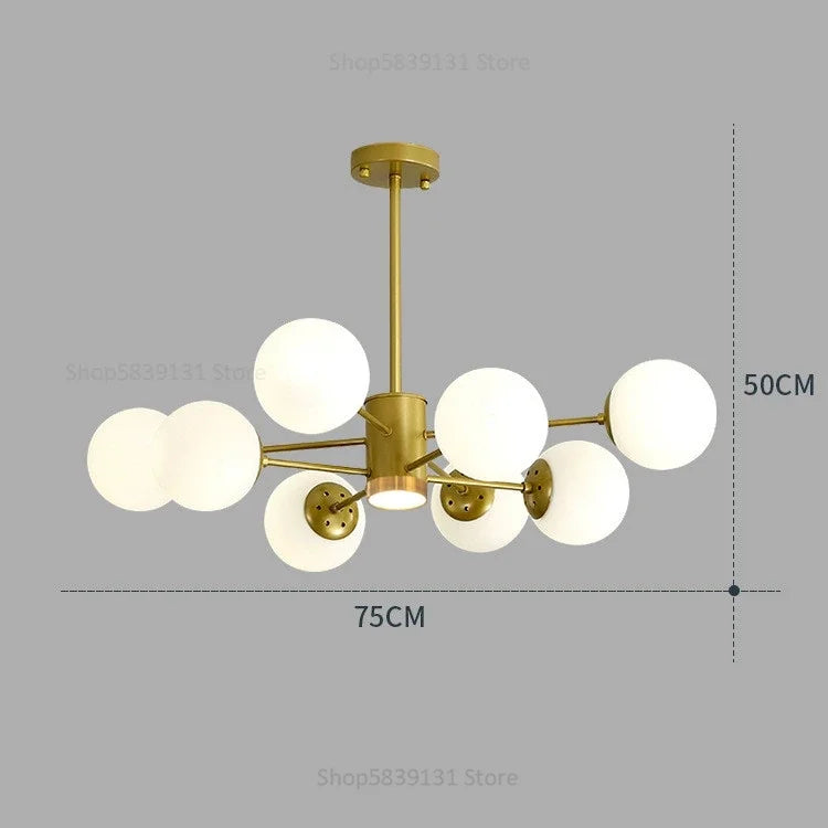 DecorBites™ Glass Ball Pendant Lights Modern Nordic Chandelier LED Living Room Decor