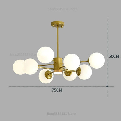 DecorBites™ Glass Ball Pendant Lights Modern Nordic Chandelier LED Living Room Decor