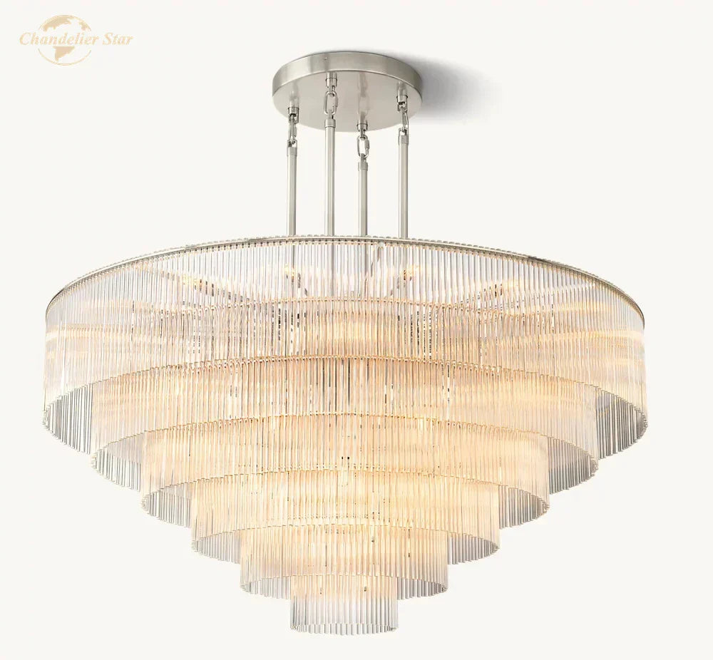 DecorBites™ LED Amadeo Round Crystal Chandelier for Living and Dining Room Decor