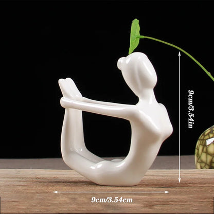 DecorBites™ Abstract Yoga Figure Porcelain Statue Home Decor Sculpture