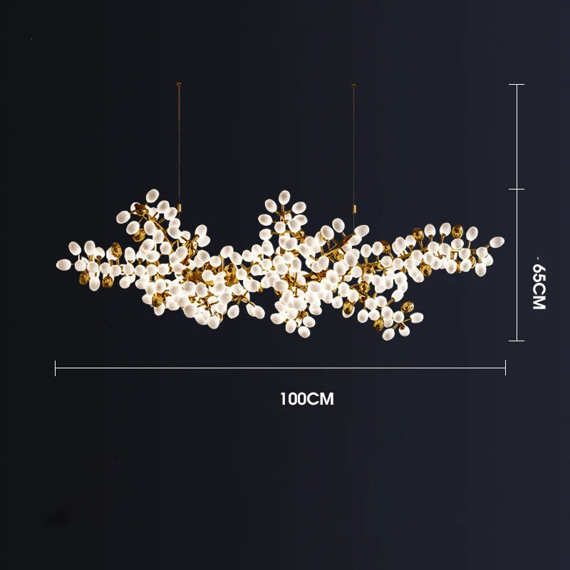 Lámparas colgantes de cristal en forma de candelabro de uva dorada Decorbites™ para sala de estar y comedor