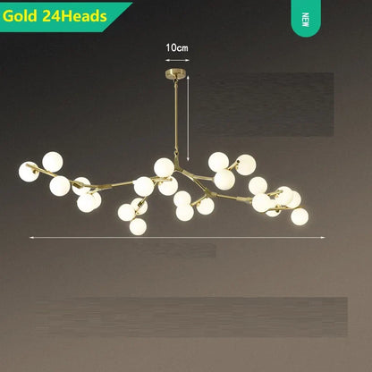 DecorBites™ Glass Balls LED Pendant Lights: Modern Branches Style Chandeliers for Living Room