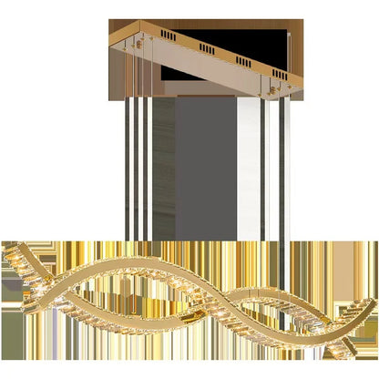 DecorBites™ Crystal Strip Chandelier: Modern Minimalist Ceiling Light for Artistic Indoor Lighting