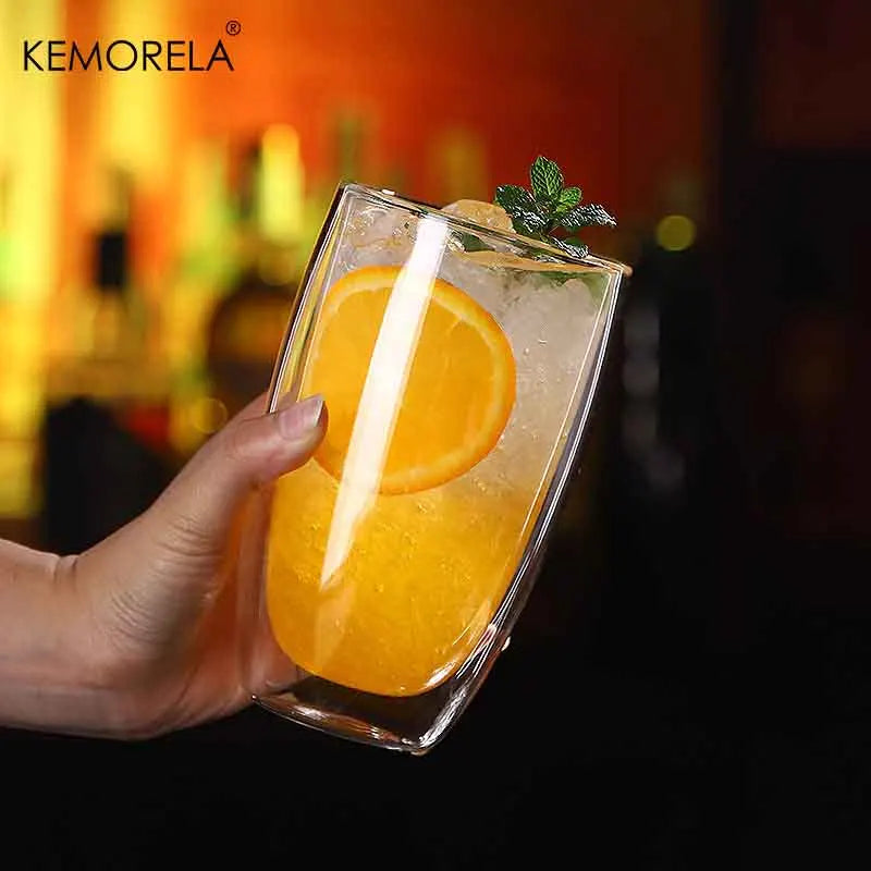 DecorBites™ Heat-Resistant Double Wall Glass Cup | Versatile Drinkware for Home