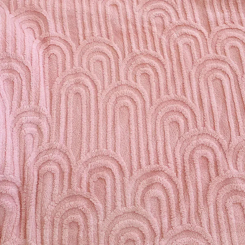 DecorBites™ Double Layered Flannel Arch Jacquard Plush Blanket - Warm & Cozy Coral Fleece Quilt