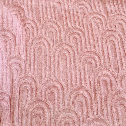 DecorBites™ Double Layered Flannel Arch Jacquard Plush Blanket - Warm & Cozy Coral Fleece Quilt