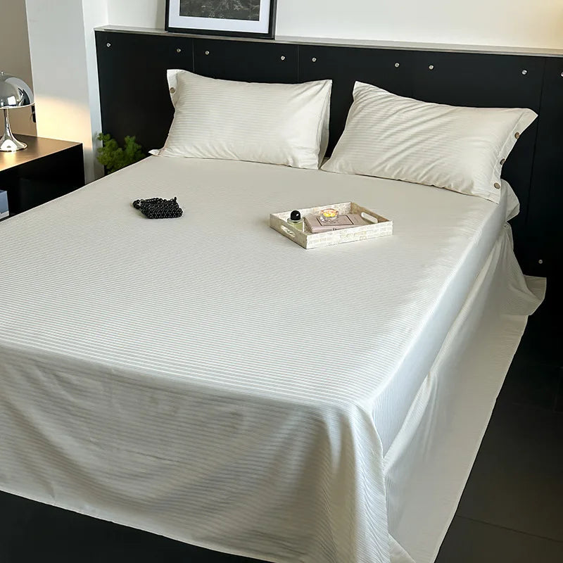 Juego de sábanas DecorBites™ Luxe de satén de algodón a rayas con 2 fundas de almohada