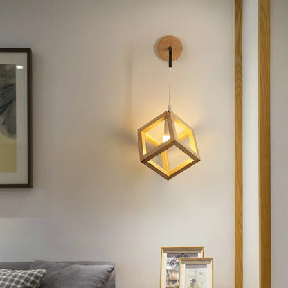 DecorBites™ Cube LED Wall Lights | Modern Nordic Wood Design for Home Decor