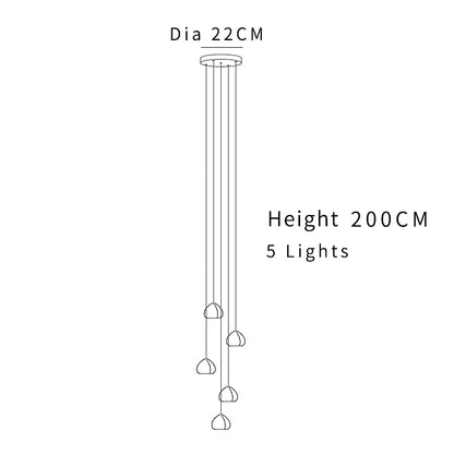 Lámpara de araña de bola de cristal DecorBites™: Lámpara de araña LED moderna para escaleras, ideal para la sala de estar y la cocina.