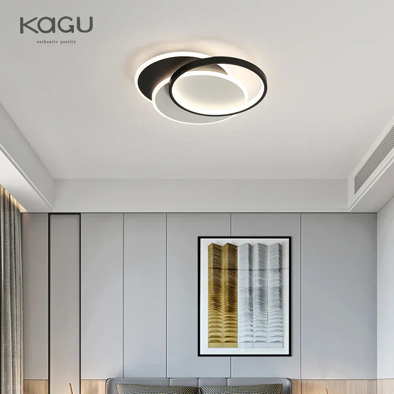 DecorBites™ LED Chandelier: Black White Modern Lighting for Living Study Room Luminaire