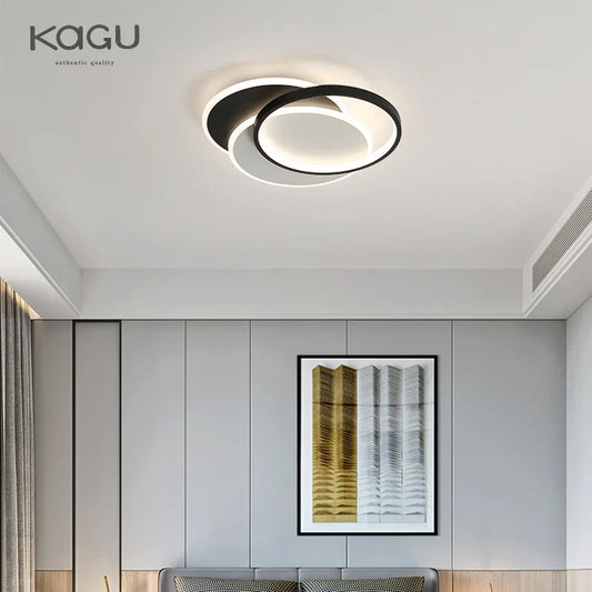 DecorBites™ LED Chandelier: Black White Modern Lighting for Living Study Room Luminaire