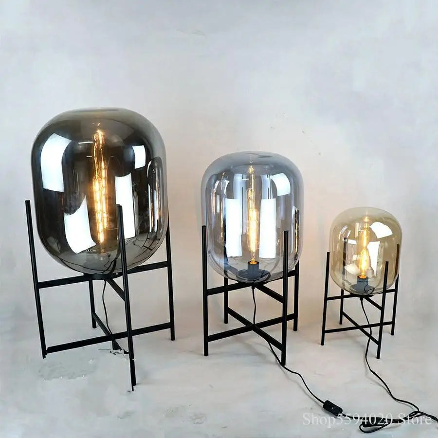 DecorBites™ Glass Table Lamp: Modern LED Decorative Lamp for Living Room, Bedroom, Desk.