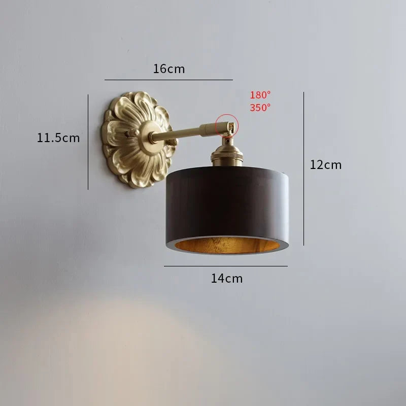 Decorbites™ Grüne Glas-LED-Wandleuchte mit Kupferbasis für Schlafzimmer und Wohnzimmer