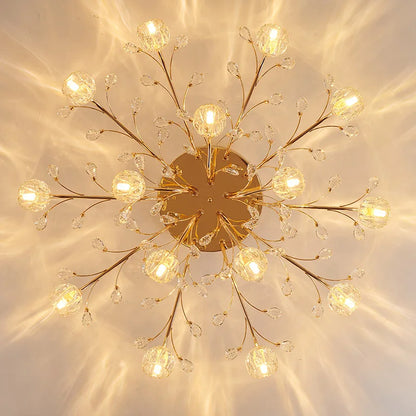 DecorBites™ Dendritic Crystal Ceiling Lamp: Nordic Luxury Glass Flower Chandelier for Bright Decor