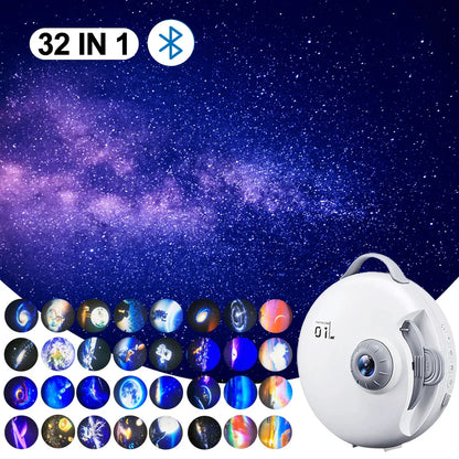 DecorBites™ Galaxy Star Projector Night Light - Rechargeable Rotating Sky Starry Nightlights