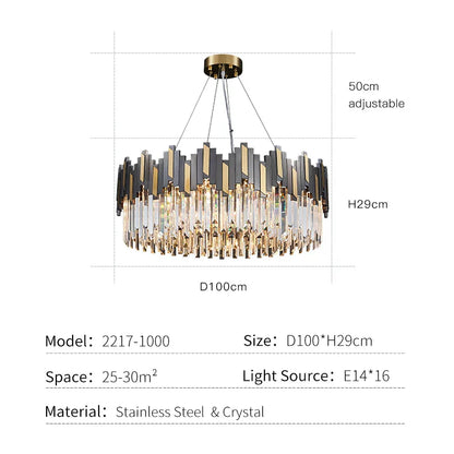 DecorBites™ Crystal LED Chandelier with Remote Control for Home Living Room Kitchen Lighting