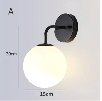 DecorBites™ Brozen Black LED Glass Ball Wall Lights for Living Room Bedroom_BU