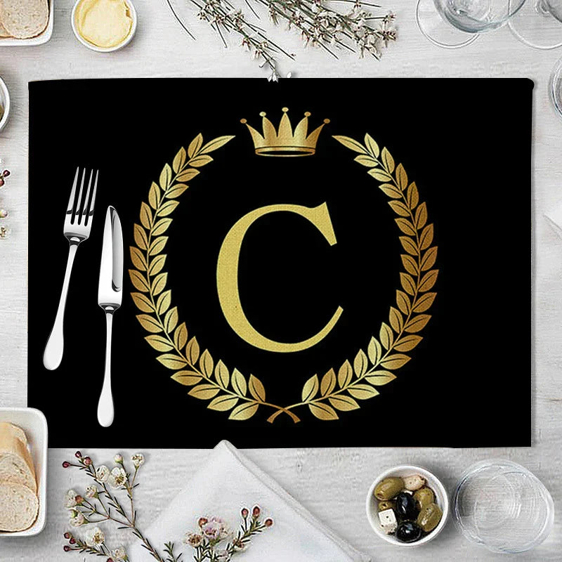 DecorBites™ Kitchen Table Mats Set of 4, 42*32cm, Cotton Linen Coasters for Dining Home Decor