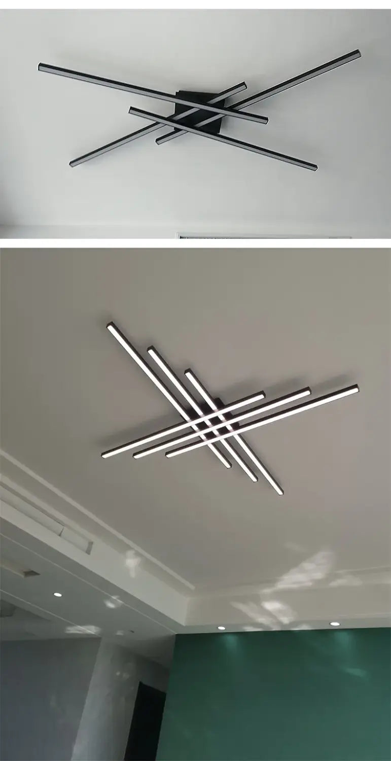 DecorBites™ Modern Black LED Chandelier Lights for Bedroom and Living Room