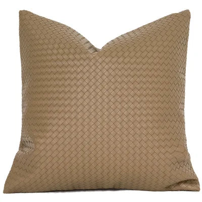 غطاء وسادة هندسي من الجلد الصناعي من DecorBites™ - غطاء وسادة عصري فاخر