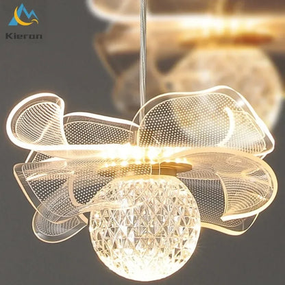 DecorBites™ Butterfly LED Chandelier Copper Pendant Light for Bedroom Living Room Decoration