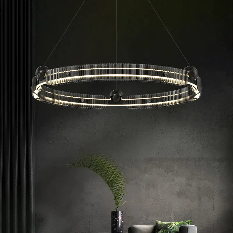 DecorBites™ Light Luxury Circle LED Living Room Chandelier
