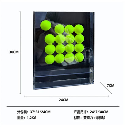 Adorno de bola geométrica abstracta acrílica DecorBites™ en marco decorativo para pintura