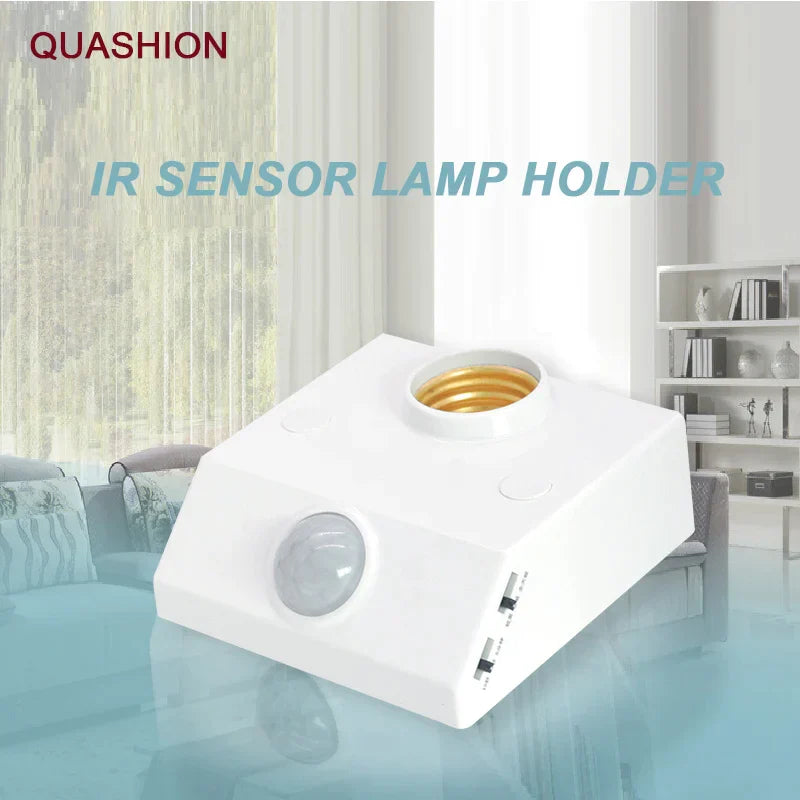 DecorBites™ Infrared Motion Sensor E27 Holder: Adjustable Time & Sensitivity