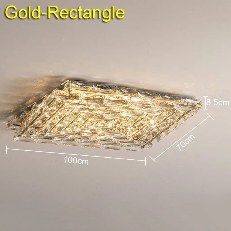 DecorBites™ Crystal Ceiling Lamp: Modern Minimalist Indoor LED Lighting for Living Room, Dining & Bedroom