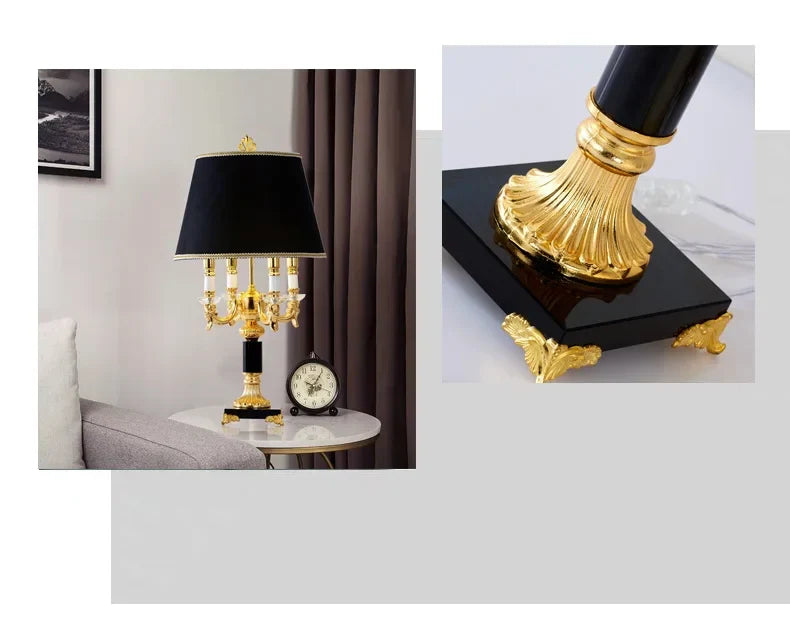 DecorBites™ Black Crystal Bedroom Table Lamp - Luxury Modern Decor