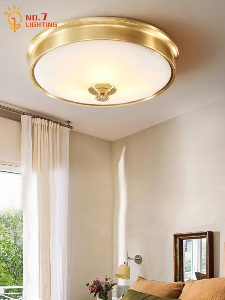 DecorBites™ Gold Lustre Copper Ceiling Lamp LED E14 Minimalist Modern Light Fixtures