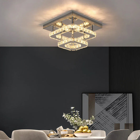 DecorBites™ Crystal Ceiling Chandelier: Modern LED Dining Room Pendant Light by DecorBites™