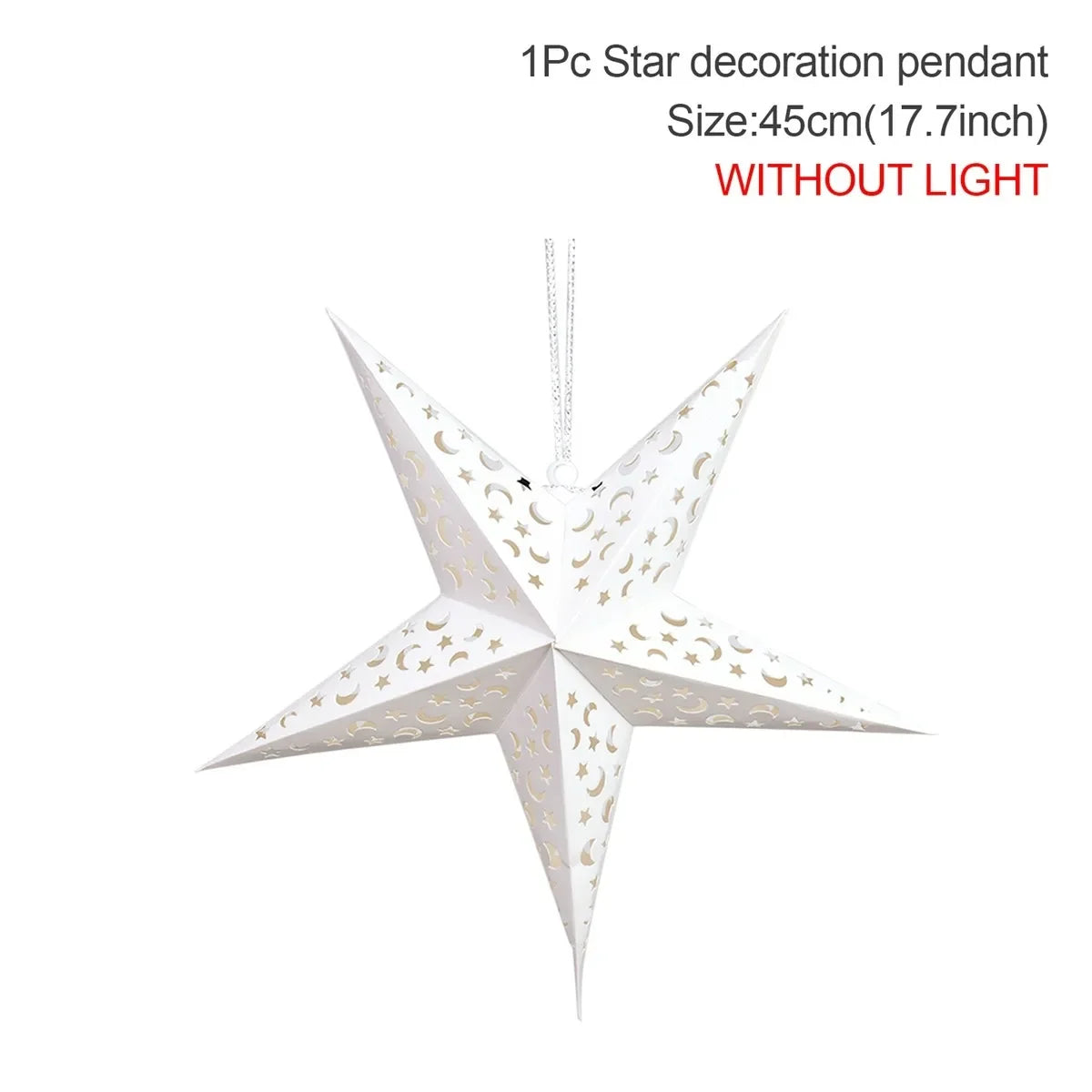 Hollow Star Hanging Pendants Ramadan Decoration 2024 for Home Navidad Natal Noel Gifts Christmas Ornaments New Year 2025