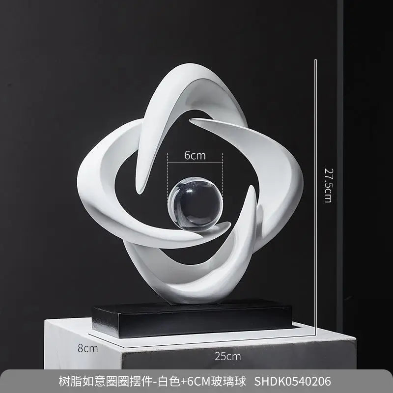 ديكوربايتس™ تمثال تجريدي من الراتنج لتزيين المنزل وقطعة مركزية للطاولة