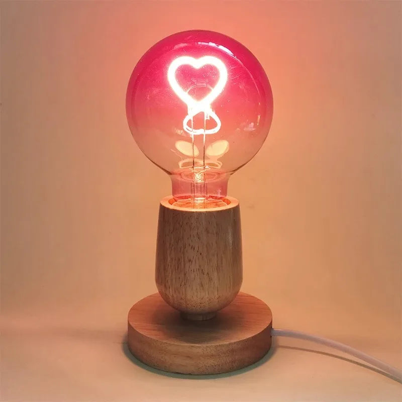 DecorBites™ Gradient Pink LED Filament Heart Light Bulb - E27 Dimmable Romantic Warm Light