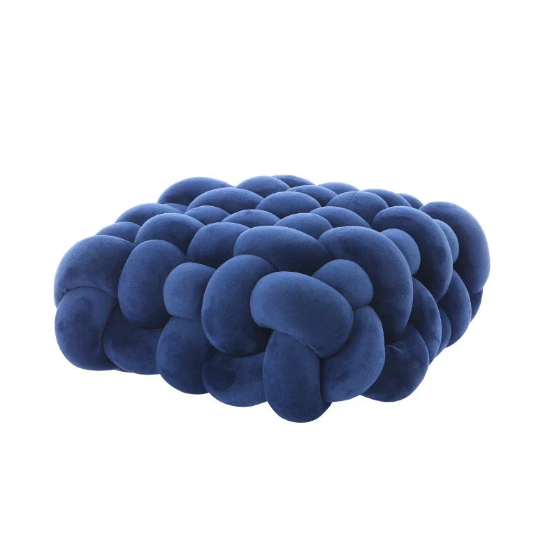 DecorBites™ Knot Square Pillows: Handmade Decor for Living Room, Bedroom, Office in Grey