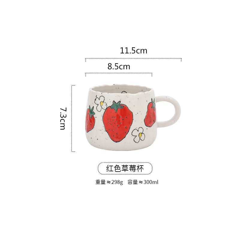DecorBites™ Cartoon Fruit Ceramic Mugs - Home Breakfast Juice Tea Coffee Cups