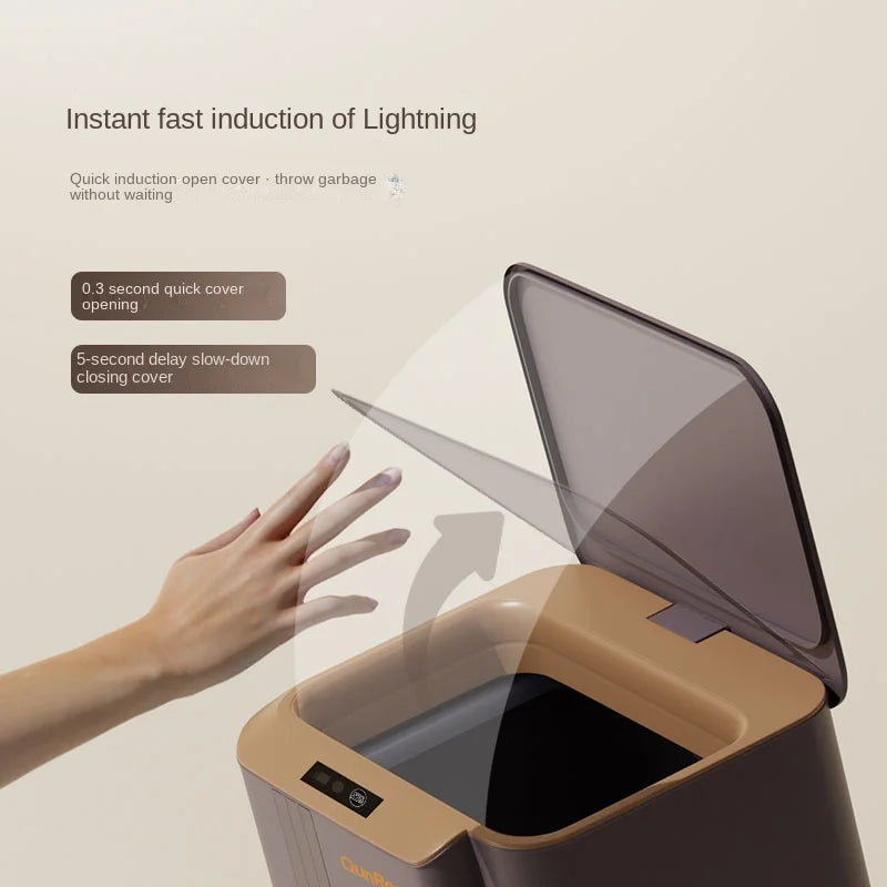 سلة المهملات الذكية DecorBites™ سعة 20 لترًا مزودة بمستشعر: دلو قمامة فاخر للمطبخ والحمام والمرحاض