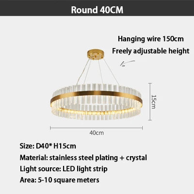Decorbites™ Lámpara de Araña de Cristal Dorado: Iluminación LED de Lujo Moderna para Comedor, Sala de Estar y Dormitorio