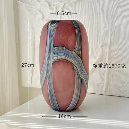 Jarrón de vidrio con diseño geométrico irregular y grafiti DecorBites™ para arreglos florales y decoración del hogar