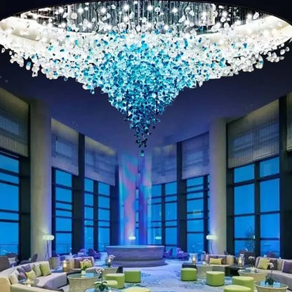 Large Stone Crystal Chandelier For Living Room Villa Hotel Hall Salon Large Crystal Ceiling Chandeliers