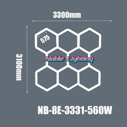 DecorBites™ 6500K LED Hexagrid System for Workshop, Gym, Studio - 2 Year Warranty