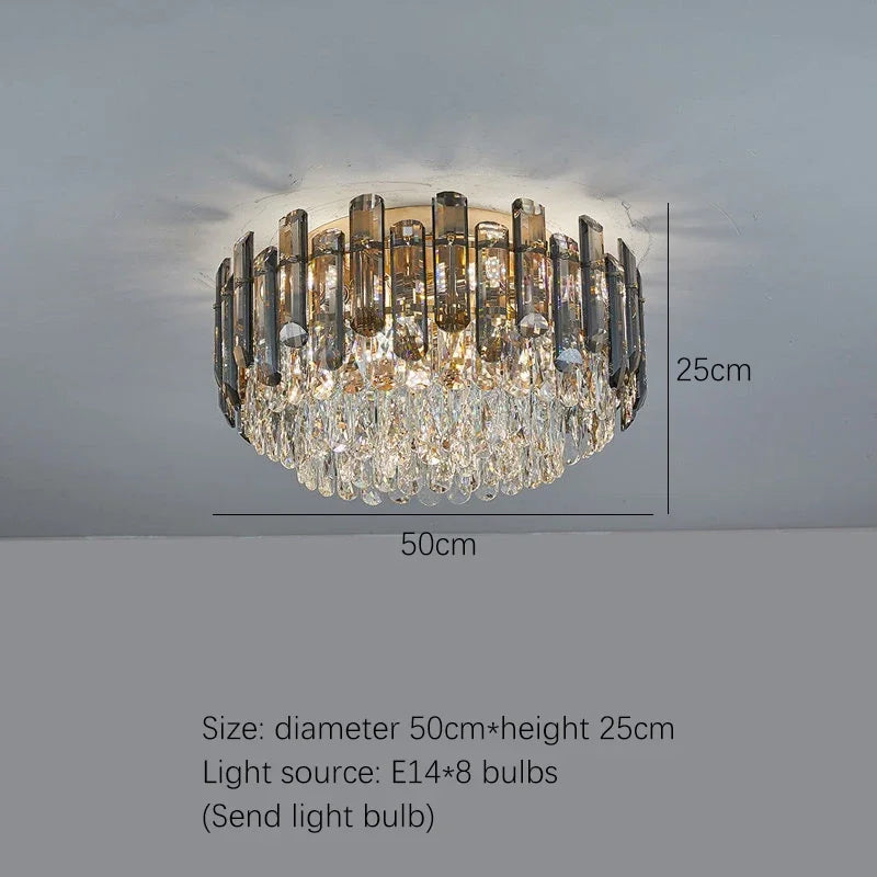 Gold Crystal Chandelier 6pcs Ceiling Design