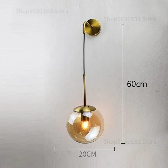 DecorBites™ Glass Ball Wall Lamp: Nordic Modern LED Lighting for Living Room, Bedroom, and Corridor