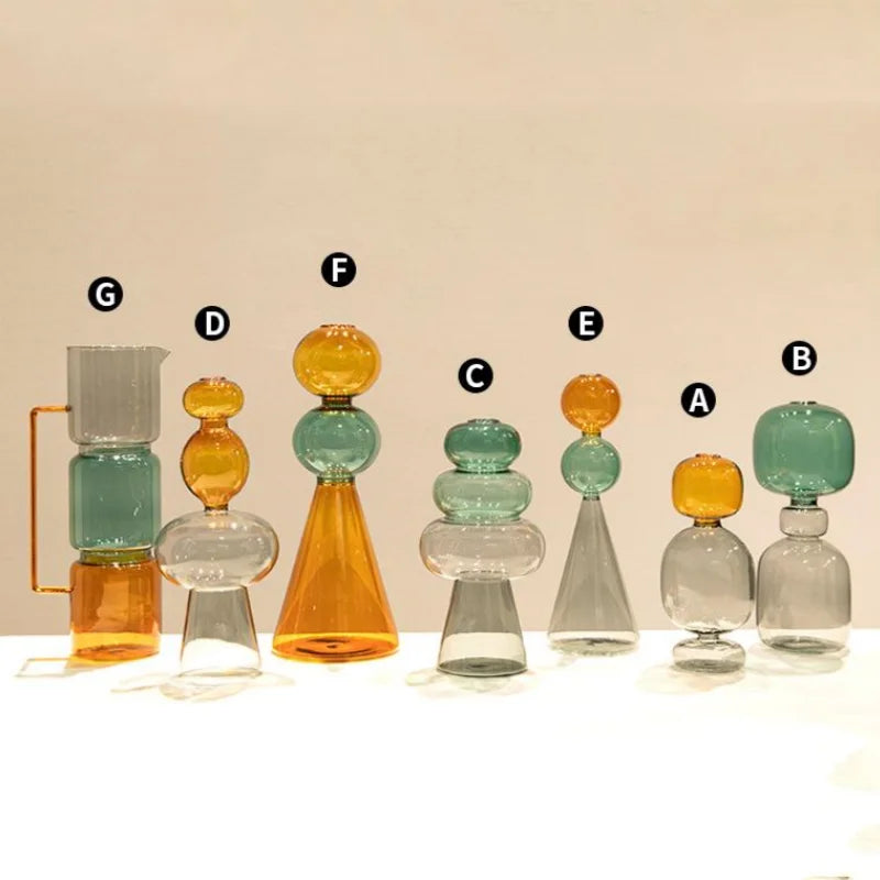 DecorBites™ Double Glazing Stained Glass Vase Hydroponic Terrarium Home Decor Floral Arrangement